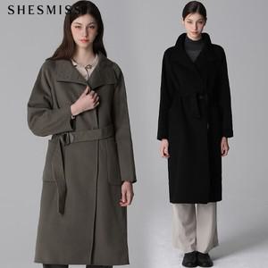 [쉬즈미스(SHESMISS)] 울 블렌드 하이넥 코트 (택가격:568000원)
