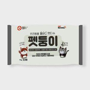 [셀러허브 패션][JHQRSUPD_4B]펫모닝 미용 펫둥이 펫티슈 30매 물티슈