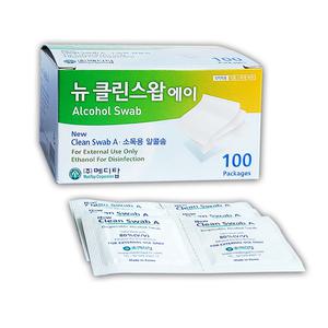 (무료배송+한국산) 뉴 클린 알콜스왑 100매 개별포장/뉴 클린 알콜스왑