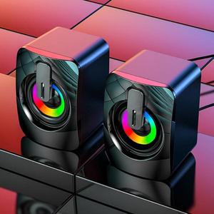 2.1채널 컴퓨터 스피커 PC 사운드 박스 HIFI 스테레오 마이크 USB 유선 데스크탑 용 LED 조명