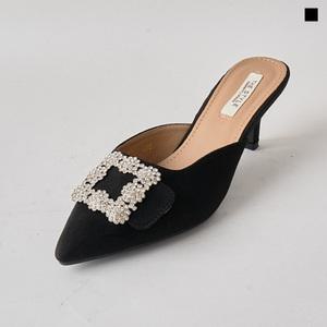 미르바네스슈즈 큐빅스퀘어 스웨이드 샌들_6cm