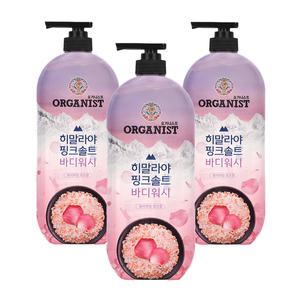 온더바디 오가니스트 히말라야 핑크솔트 바디워시 865ml 퓨리파잉 로즈 3개