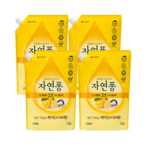 자연퐁 주방세제 베이킹소다 레몬 1.18L 4개