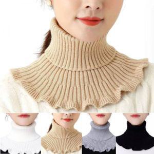 여자 스웨터 터틀넥 넥워머 프릴 방한 목도리
