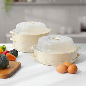 [심플아이콘] 전자레인지 대형 스팀 찜기 2단