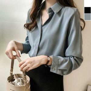 [오노마] ONM 루즈핏 카라 블라우스 1P 데일리 심플 긴팔 하객룩