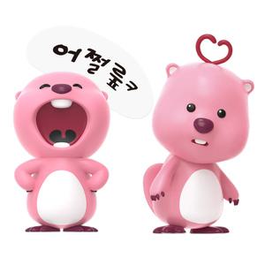 잔망루피 모니터 피규어 2개 세트 당당 두근 루피 소품 굿즈 차량