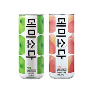 데미소다 애플 250ml/ 10캔+복숭아 250ml/ 10캔 총20캔