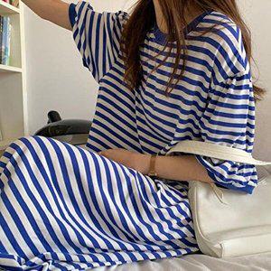 [셀러허브 패션][JHL09556_51IB]라운드 롱원피스 여름 휴가룩 비치웨어
