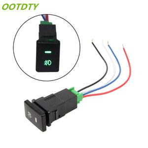 OOTDTY DC 12V 전면 후면 안개등 푸시 스위치 와이어 버튼 도요타 캠리 프리우스 코롤라 야리스 랄링크 프라도