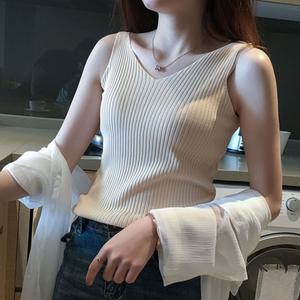 [리빌모아]여자 베이직 브이넥 골지 이너 캐주얼 나시 OC-TSA-SWFGRBUA