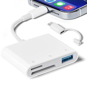 아이폰 호환 호환 iPad용 SD 카드 리더, USB 어댑터 플러그 및 플레이 트레일 게임 카메라용 뷰어, TF 카드용 Micro 앱 필요 없음