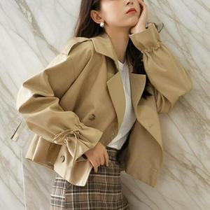 여자 베이지 더블버튼 가을 올드머니룩 코트