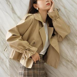 여자 베이지 더블버튼 가을 올드머니룩 코트
