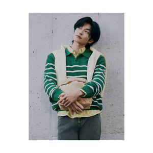 빈폴 BEANPOLE MEN 스트라이프 하프집업 칼라넥 니트 그린 BC4151C08M 284438
