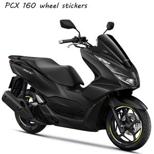 혼다 pcx160 PCX 160 휠 림 스트라이프 로고 데칼 세트에 적합 방수 반사 오토바이 스티커 수정 타이어 데