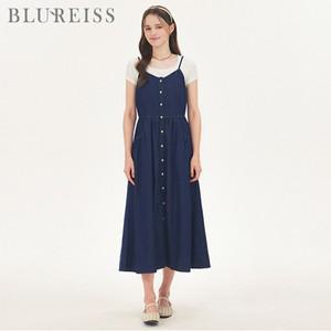 [블루레이스] 단추 오픈 뷔스티에 데님 원피스_B5S1OP3171