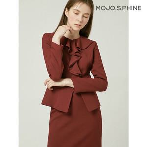 [모조에스핀] 지퍼여밈 러플장식 라운드 셋업자켓 WI_J223MSF105