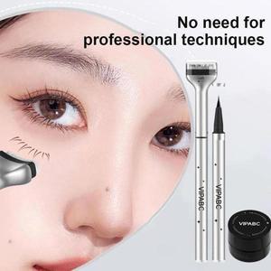 2 In 1 낮은 속눈썹 스탬프 Maquillage Professionnelle 속눈썹 씰 아이 라이너 펜 방수 및 땀 방지 아이