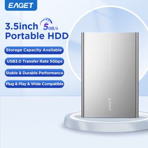 Eaget 휴대용 외장 하드 드라이브 PC 맥 데스크탑 호환 맥북과 가능 3TB 5TB HDD 3.5 인치 5Gbps