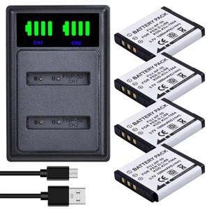 Batmax 1500mAh NP-50 D-Li68 배터리 + KODAK KLIC-7004 Nigit Vision 카메라 용 FUJIFILM LED 듀얼 충전기