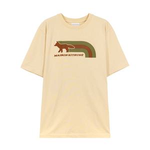 메종키츠네 남성 폭스 컴포트 반팔 티셔츠 WHEAT