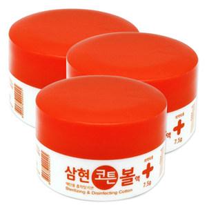 해호 삼현제약 코튼볼액 7.5g 에탄올 흡착탈지면 3개