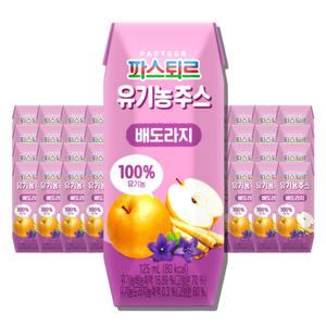 파스퇴르 유기농주스 배도라지125ml 48개