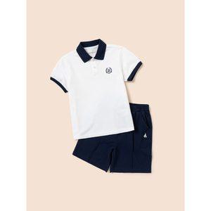 [BEANPOLE KIDS] 피케 반팔 상하세트 화이트 (BI5342U121)