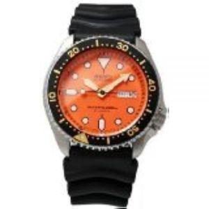 Seiko Diver SKX011J1 오토매틱 오렌지 다이얼 남성용 시계 블루. 다이버 1116957
