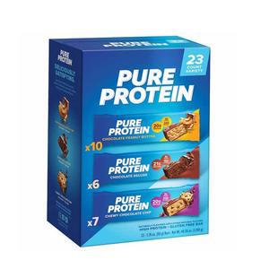 Pure Protein Bars 천연 맛 식사 대용 바, 성인용 고단백질 간식, 초콜릿 땅콩 버터, 초콜릿 디럭스 및 초