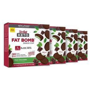 SlimFast Keto 팻밤 스낵 컵, 민트 초콜릿, 체중 감량을 위한 케토 스낵, 설탕 0g이 첨가된 저탄수화물, 14