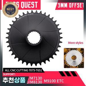 패스 퀘스트 다이렉트 마운트 크랭크 좁은 와이드 체인링 블랙  실버 28-38T 3mm 에어로 라운드 M6100 M