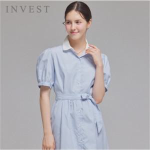[인베스트] 카라 배색 스트라이프 롱 원피스_IN5M1OP3311