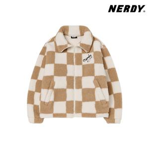 널디 체커보드 플리스 FM1PNEW22KJ0830-BEIGE