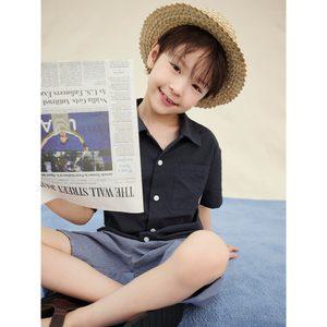 [BEANPOLE KIDS] 클래식 시어서커 상하 세트  네이비 (BI5465U01R)