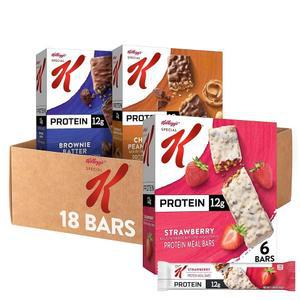 Kellogg's Special K 단백질 식사 바, 식사 대체품, 벌크 단백질 스낵, 버라이어티 팩 (박스 3개, 바 18개)