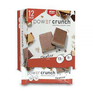 Power Crunch 단백질 웨이퍼 바, 맛있는 맛의 고단백 스낵, 스모어, 39.7g(1.4온스) (12개)