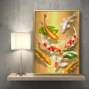 잉어 그림 모던액자 A3 CARP6 풍수그림 돈들어오는