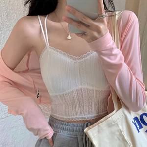 레이스 렛 캡나시 데일리 노와이어 속옷 끈나시 여름