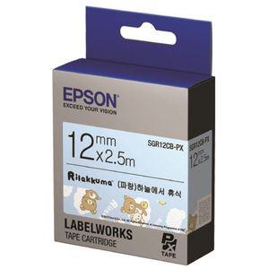EPSON 라벨프린터리본 리락쿠마 SGR12CB 청색 흑문자