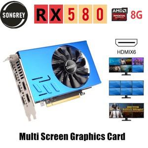 SONGREY rx 580 8gb r7350グラフィックカ ドマルチディスプレイ4g/8g gddr5 256bit6HDMIマルチスクリ ンス