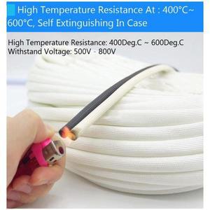 유리 섬유 튜브 1mm  60mm HTG 케이블 슬리브  화학 편조 절연 고온 파이프 와이어 랩 보호