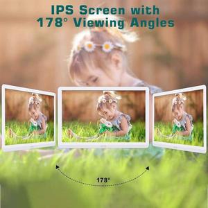 IPS 디지털 포토 프레임 스크린 LED 백라이트 1280x800 전자 앨범 그림 음악 영화 리모컨 플레이어, 인치