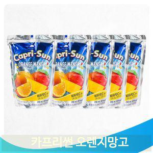 카프리썬 오렌지망고 주스 200ml 5입 파우치 어린이집 학원 행사 음료수