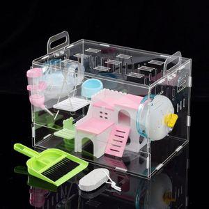 DIY 아크릴 햄스터 케이지 풀세트(그네집) 사육장 하우스 용집 햄스터통 햄스터홈 케이스