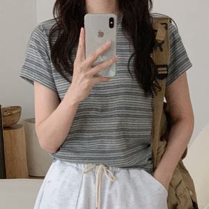 [코코블랑] 멜티 스트라이프 티셔츠