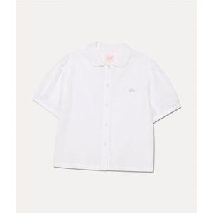 (정품) 리 LEE 우먼 라운드 카라 반팔 셔츠 화이트 LE2402SS64WH 23107