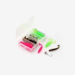 2.5인치 루어웜+지그헤드+태클박스세트 볼락 전갱이 낚시세트 소프트베이트웜