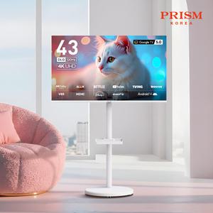 프리즘 프리무빙 43인치 화이트 스마트 TV CP43G5 + 높이조절 무빙스탠드 PN234  / 삼탠바이미 중소바이미